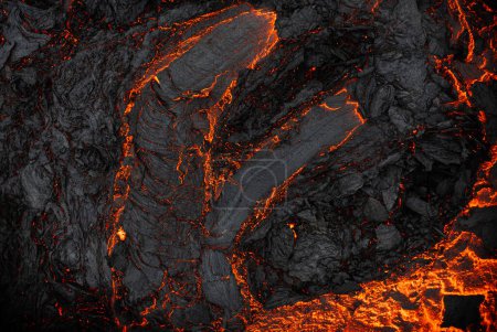 Photo for Aerial view of the texture of a solidifying lava field - Royalty Free Image