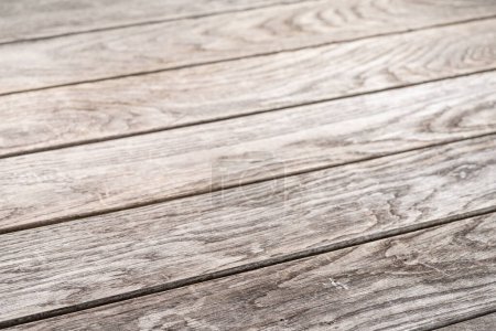 Photo for Aged wooden plank floor close-up. Wooden background. - Royalty Free Image