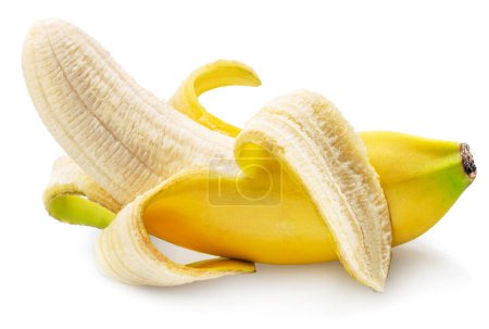 Téléchargez les photos : Banane pelée isolée sur fond blanc. - en image libre de droit
