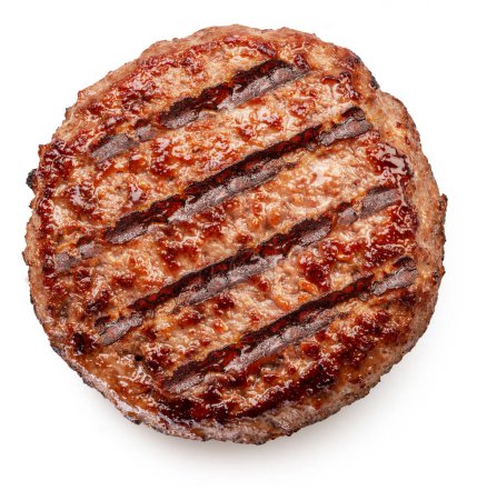 Photo for Grilled meat patty on white background.  File contains clipping path. - Royalty Free Image