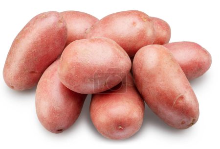 Téléchargez les photos : Pommes de terre à peau rouge isolées sur fond blanc. - en image libre de droit