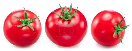 Téléchargez les photos : Ensemble de tomates rouges dans différents angles isolés sur fond blanc. - en image libre de droit