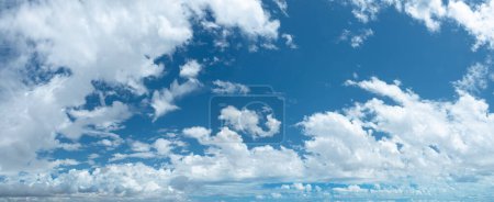 Photo for Stunning skyscape with cumulus clouds. Cloudy sky panorama. - Royalty Free Image