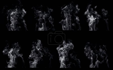 Téléchargez les photos : Plusieurs options de forme vapeur d'eau, isolé sur un fond noir. - en image libre de droit