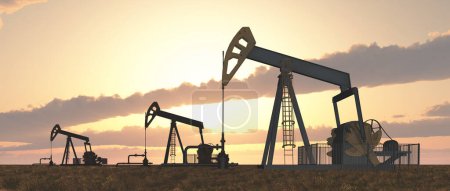 Photo for Oil pumps at sunset - Royalty Free Image
