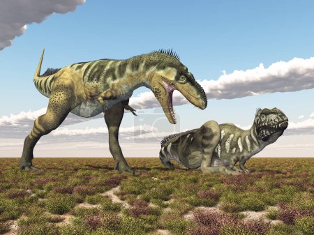 Dinosaurier Bistahieversor in einer Landschaft