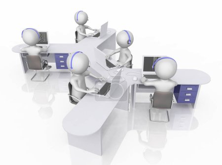Call center with 3D figures