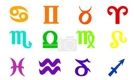 Photo for Horoscope signs isolated on white background - Royalty Free Image