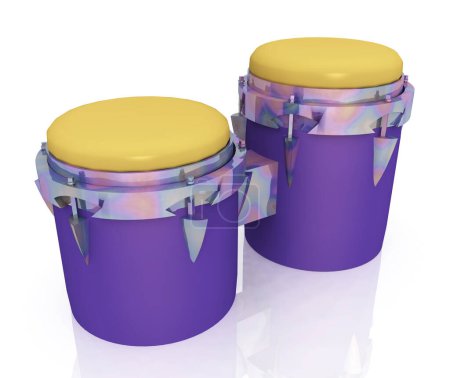 Bongo drum against a white background