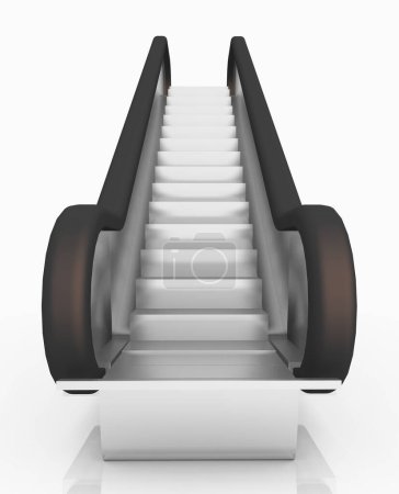 Foto de Escaleras mecánicas sobre fondo blanco - Imagen libre de derechos