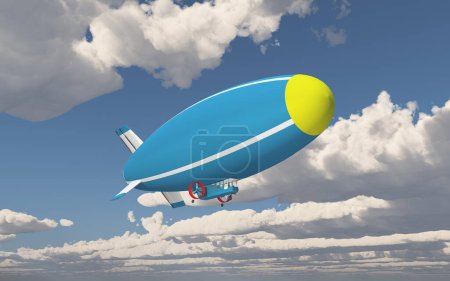 Airship under the clouds
