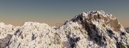 Téléchargez les photos : Panorama de montagne avec montagnes enneigées - en image libre de droit