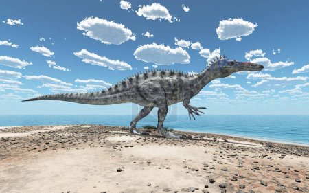 Photo for Dinosaur Suchomimus at the beach - Royalty Free Image