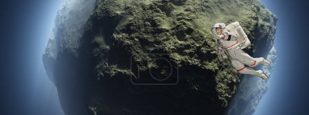 Foto de Asteroide y astronauta en el espacio - Imagen libre de derechos