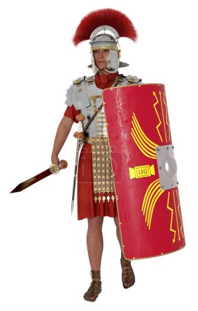 Photo for Roman centurion isolated on white background - Royalty Free Image