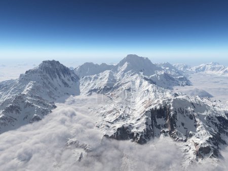 Téléchargez les photos : Panorama de montagne avec montagnes enneigées - en image libre de droit
