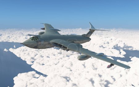 British inflight refueling tanker over the clouds