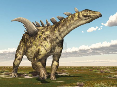 Dinosaur Gigantspinosaurus in a landscape