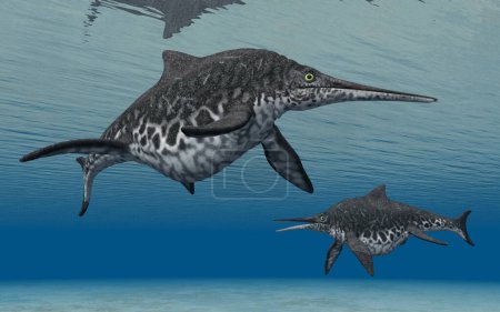 Ichthyosaur Shonisaurus in the sea