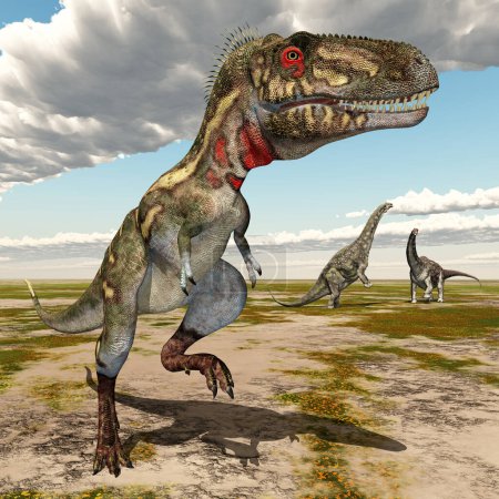 Die Dinosaurier Nanotyrannus und Diamantinasaurus