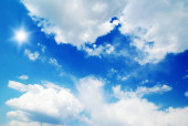 White clouds in blue sky Poster #626840918