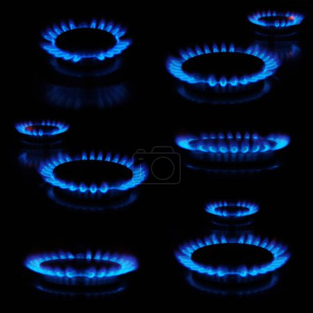 Photo for Gas burners in the kitchen oven - Royalty Free Image