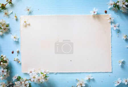 Téléchargez les photos : Art Pâques Printemps bordure fond avec des fleurs de printemps - en image libre de droit