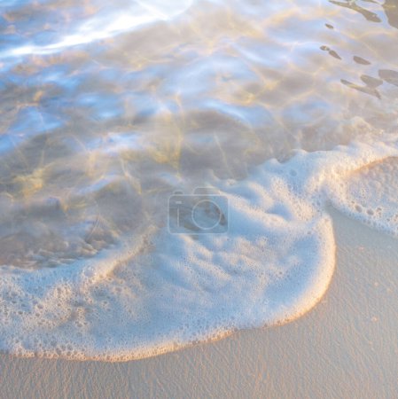 Téléchargez les photos : Vague d'eau ; belle vacances tropicales d'été plage de sable fin backgroun - en image libre de droit
