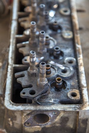 Photo for Closeup detail of the old cylinder heads - Royalty Free Image