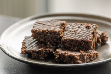 Foto de Chocolate Brownie Fudge de cerca - Imagen libre de derechos