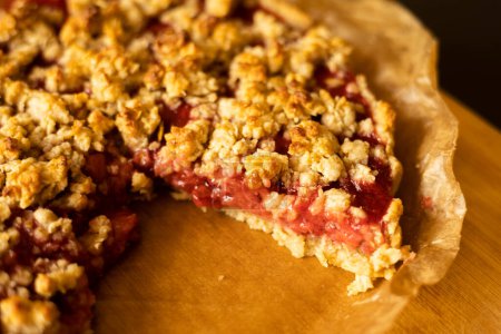 Homemade Healthy Strawberry Crumble Close Up