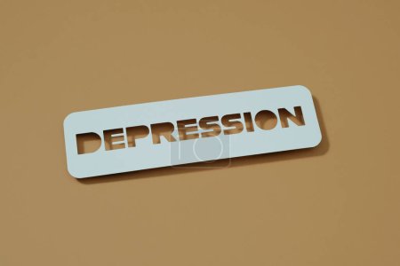 Photo for A paper sign with the text depression placed on a brown background - Royalty Free Image