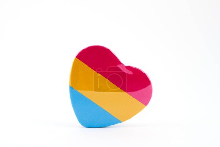Photo for A heart-shaped pansexual flag on a white background - Royalty Free Image