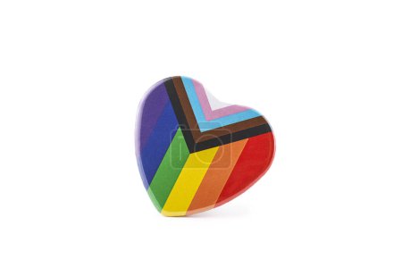 Photo for A heart-shaped progress pride flag on a white background - Royalty Free Image
