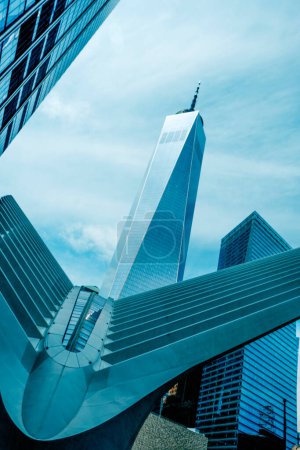 Photo for New York City, United States - May 19, 2023: The Oculus building, in the Financial District of New York City, United States, and the One World Trade Center building in the background - Royalty Free Image