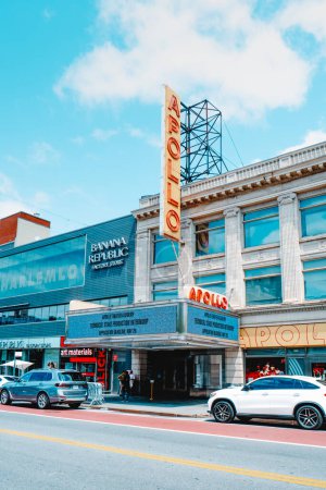 Photo for New York City, United States - May 21, 2023: The facade of the historic music hall Apollo Theater, in Harlem, New York City, United States, on a spring day - Royalty Free Image