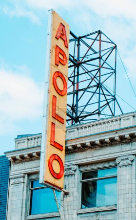 Photo for New York City, United States - May 21, 2023: The sign of the Apollo Theater, the historic music hall in Harlem, New York City, United States, on a spring day - Royalty Free Image
