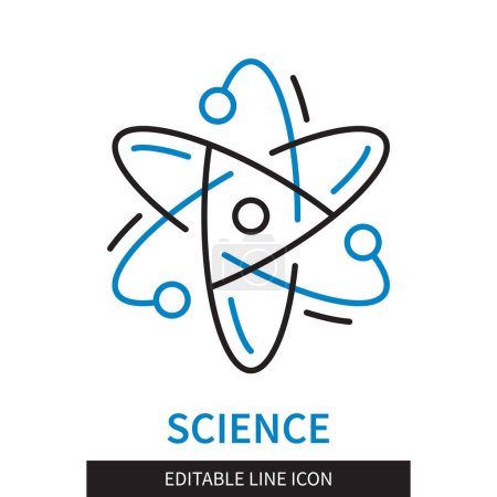 Illustration for Editable line Science outline icon.Symbol of science and development. Editable stroke icon isolated on white background - Royalty Free Image