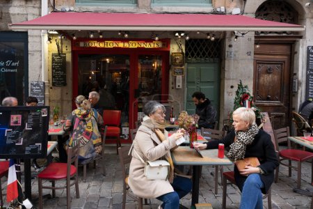 Photo for LYON, FRANCE, NOVEMBER 6, 2022 : famous restaurant in Lyon, France - Royalty Free Image