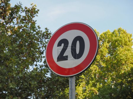 Photo for Regulatory signs, maximum speed limit traffic sign - Royalty Free Image