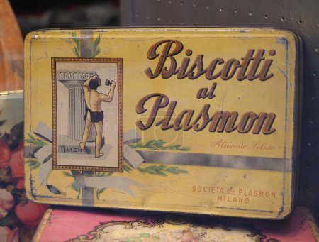 Photo for MILAN, ITALY - CIRCA SEPTEMBER 2022: Vintage Plasmon biscuits box - Royalty Free Image