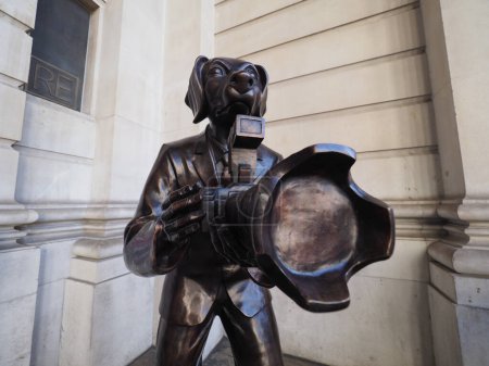 Photo for LONDON, UK - CIRCA OCTOBER 2022: Paparazzi Dogs statue at the Royal Exchange by sculptors Gillie and Marc circa 2020 - Royalty Free Image