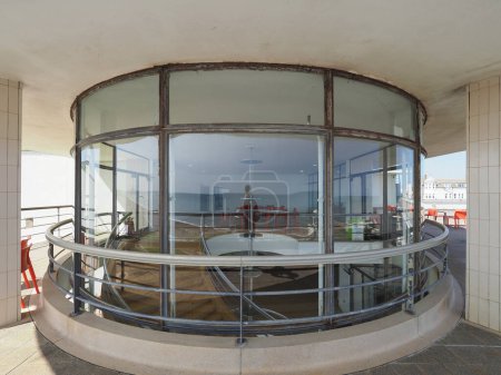 Photo for BEXHILL ON SEA, UK - JUNE 05, 2023: De La Warr Pavilion stairs - Royalty Free Image