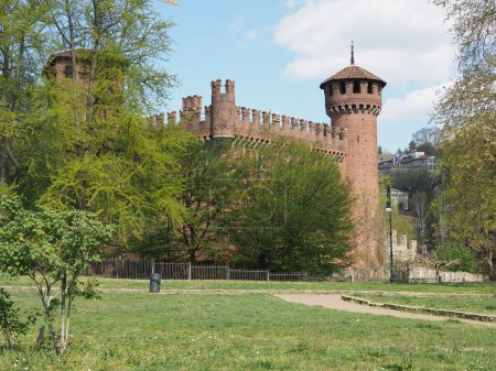 Photo for Castello Medievale translation Medieval Castle in Parco del Valentino in Turin, Italy - Royalty Free Image
