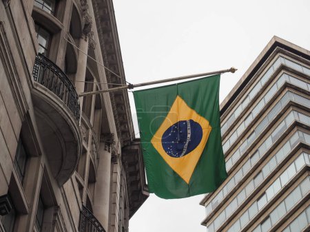 Foto de Bandera de Brasil en Embajada de Brasil en Londres, Reino Unido - Imagen libre de derechos
