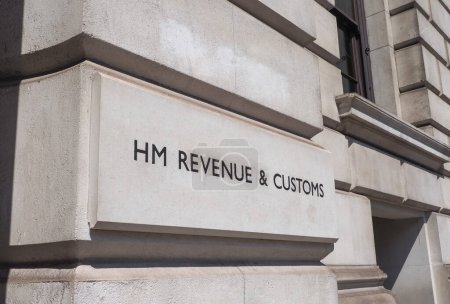HMRC His Majesty Revenue and Customs sign in London, UK