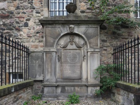 Photo for EDINBURGH, UK - SEPTEMBER 15, 2023: Grave of Adam Smith in Canongate Kirkyard - Royalty Free Image