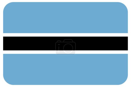 Foto de La bandera nacional Motswana de Botswana, África con las esquinas redondeadas - Imagen libre de derechos