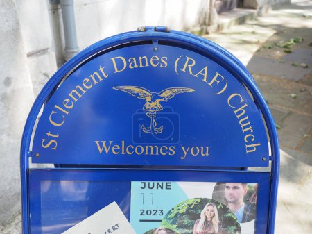 Photo for LONDON, UK - JUNE 07, 2023: St Clemens Danes anglican church sign - Royalty Free Image