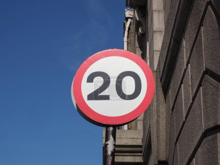Photo for Regulatory signs, maximum speed limit 20 mph traffic sign - Royalty Free Image